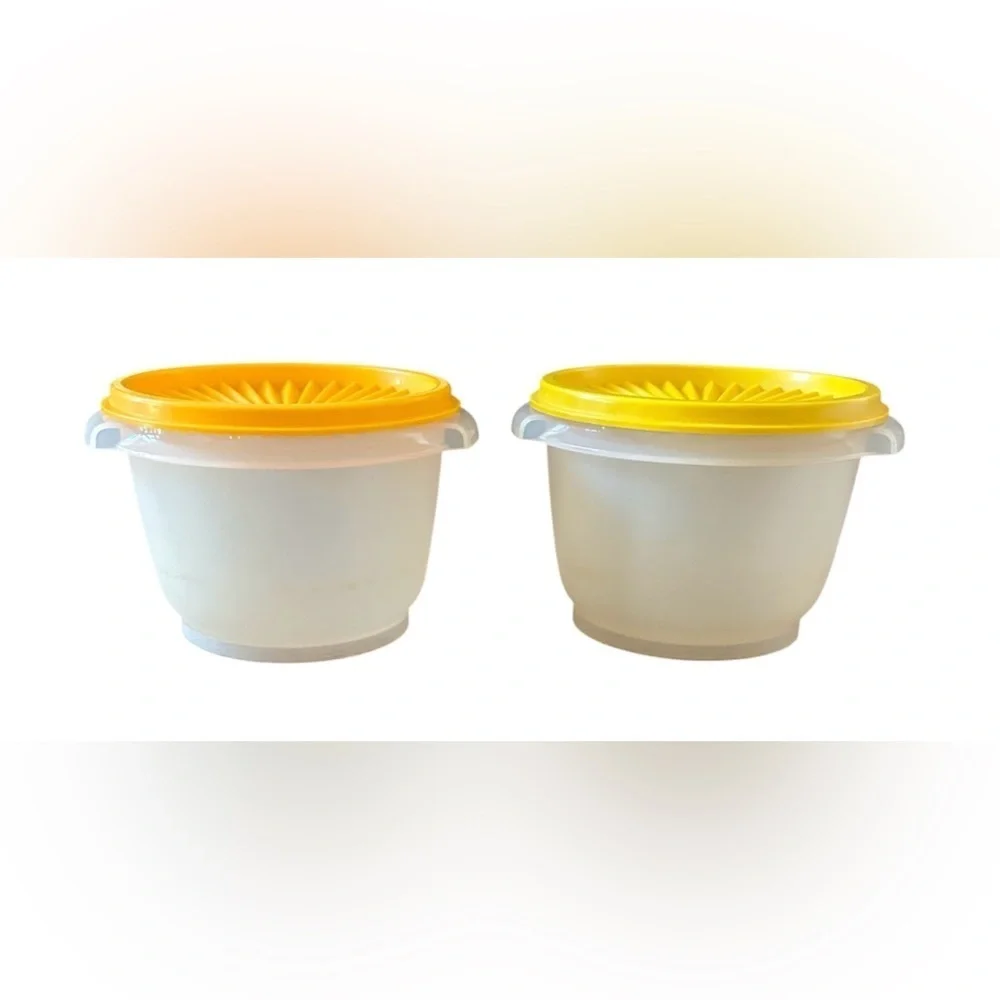 Vintage 4 piece Tupperware set-2 lids, 2 containers